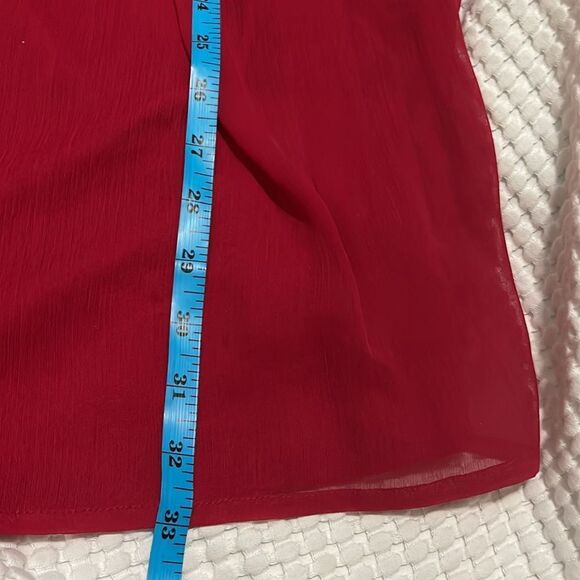 EUC- ASOS - 8. Red Sheer Mini Dress - Picture 7 of 8